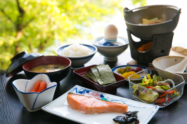 Breakfast at Yakushima using local ingredients from Kagoshima Prefecture