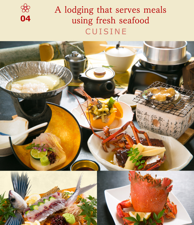 A lodging that serves meals using fresh seafood